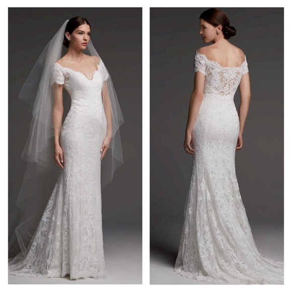 Watters Dresses & Skirts - WATTERS 4011T Wedding Gown White Lace Mesh Dress 22W Bridal Maxi Train NWOT